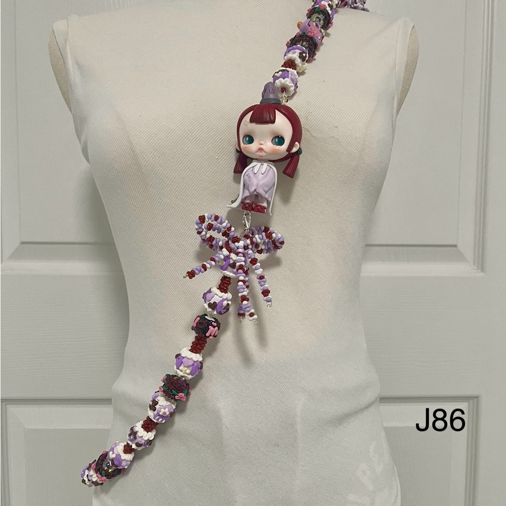 Handmade Crossbody Phone Strap with Figure Toy adjustable for Phone Lanyard,Bag